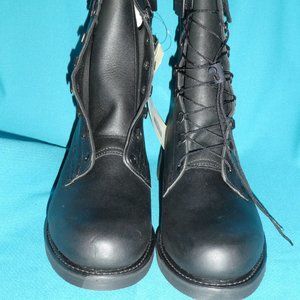 Addison Black Leather Military Flight Pilot Lace Steel Toe Boot Men's 9D